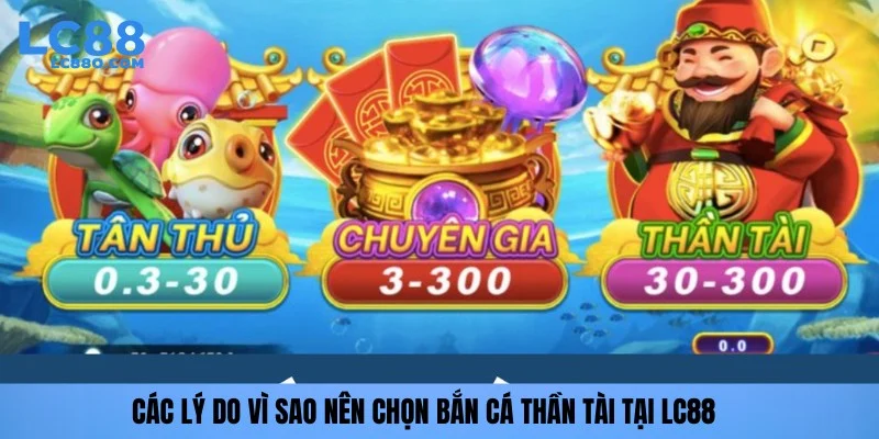 Các lý do vì sao nên chọn bắn cá Thần Tài tại LC88